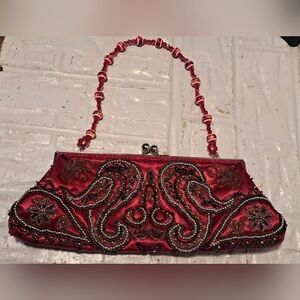 Apt. 9 Red Beaded Clutch